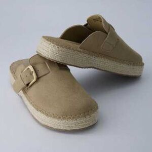 Haute Hippie Beige Suede Buckle Clogs